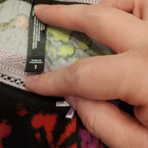 TORRID Foxy Lace Trim Sleep Boyshort, tie dyed explosion rich black - Picture 5 of 5